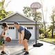 image 2 of HOMCOM Outdoor Adjustable Basketball Hoop Stand w/ Wheels and Base