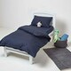 image 4 of Homescapes Navy Cotton Kids Pillowcases 40 x 60 cm 200 Thread Count - 2 Pack Blue