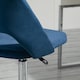 image 8 of Vinsetto Modern Office Chair, Velvet-feel Fabric Desk Chair with Wheels, Comfy Armless Swivel Vanity Chair for Makeup, Nail Tech, Bedroom, Dark Blue