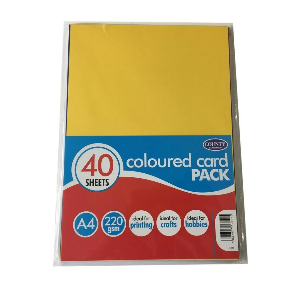 image 1 of 40 A4 Coloured Cards 220gsm