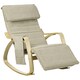 image 1 of HOMCOM Rocking Lounge Chair Recliner Relaxation Lounging Relaxing Seat with Adjustable Footrest, Side Pocket and Pillow, Khaki