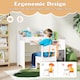 image 4 of COSTWAY Kids Study Desk and Chair Set Children Table White