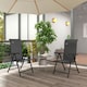image 2 of Outsunny Set of 2 Outdoor Rattan Folding Chair Set w/ Adjustable Backrest Grey