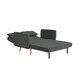image 5 of Roxy 2-Seater Plush Borg Fabric Clic-Clack Sofa Bed with Wooden Legs - Dark Grey | Grey | Dark Grey | Two Seater | 1