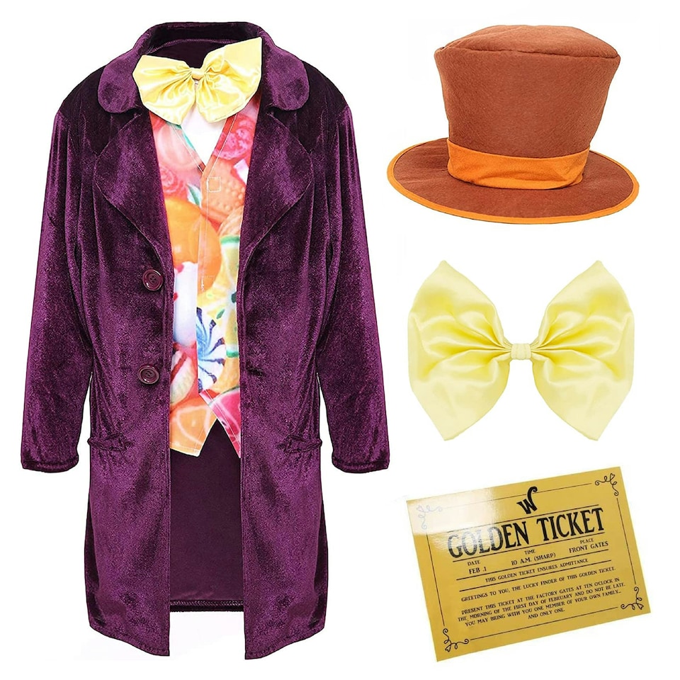 image 1 of Factory Boss Costume & Golden Ticket | Purple | L