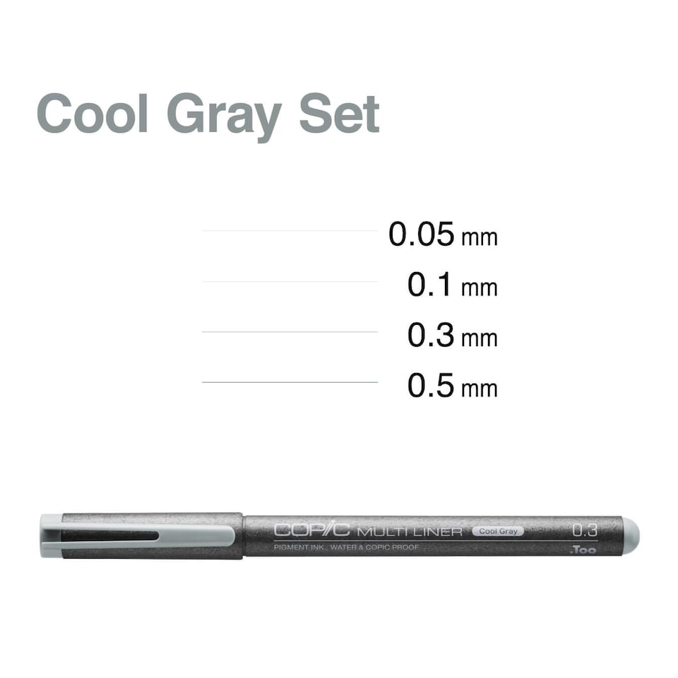 image 1 of Copic Multiliner, Cool Grey, Set of 4
