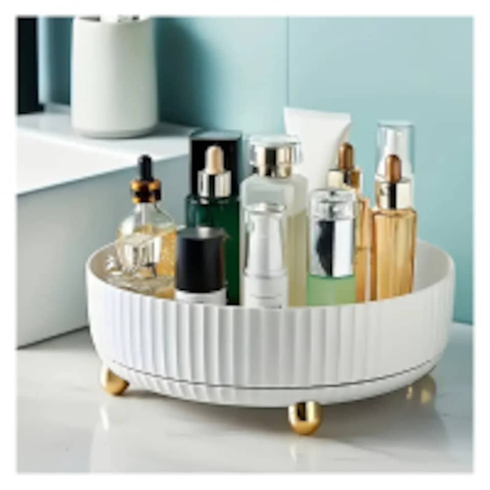 image 1 of 360 Rotating Storage Rack Turntable Organizer for Kitchen & Cosmetics