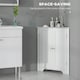 image 4 of kleankin Corner Bathroom Cabinet, Recessed Doors and Adjustable Shelf, White