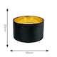 image 7 of ValueLights Reni Medium Black Velvet Gold Inner Lamp Shade | Black