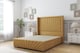 image 1 of Sloomy Rutherford Mustard Plush Divan Bed Base No Drawers With 54 Inch Wingback Headboard & 12 Inch Matching Footboard | Gold | Mustard | Double | 1