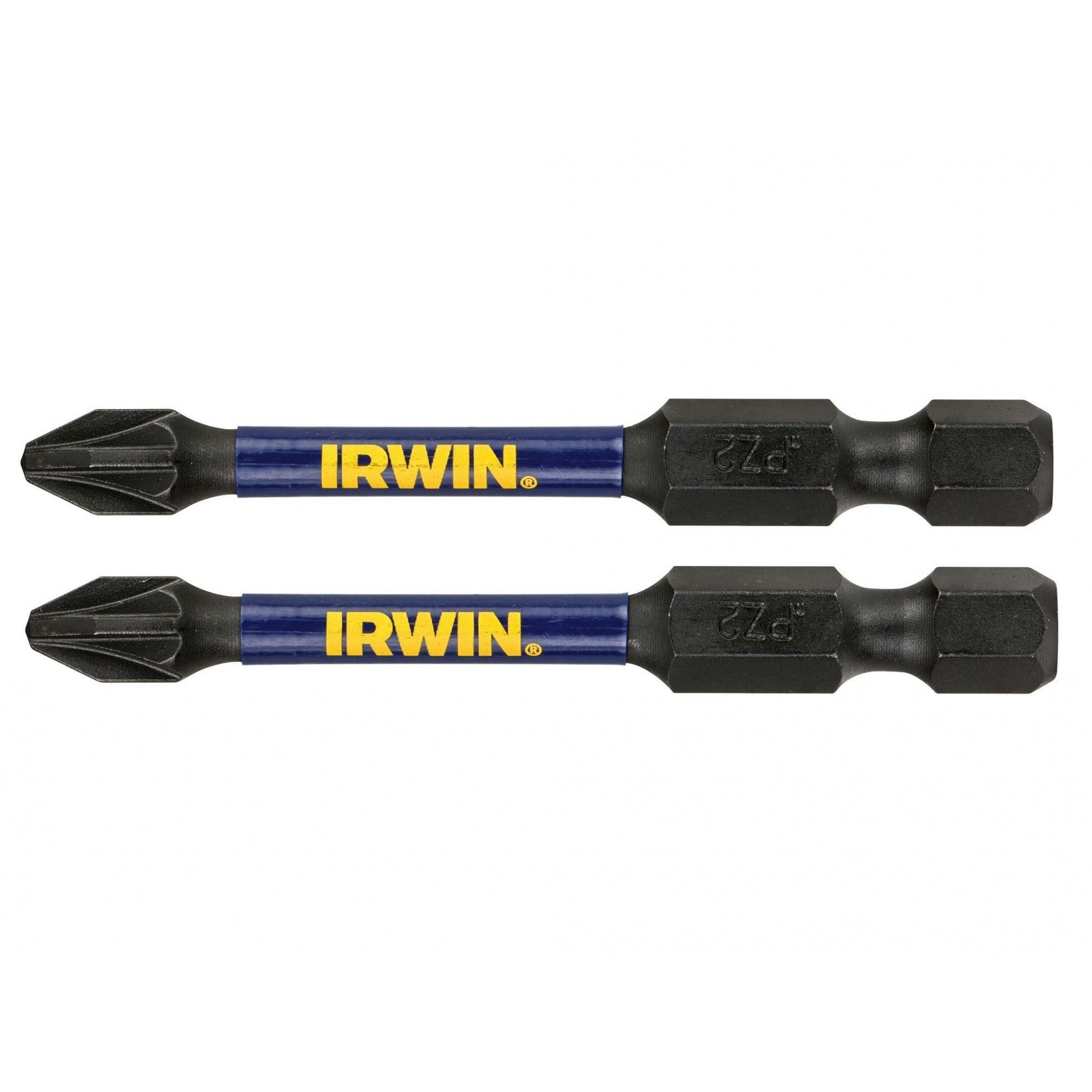 Irwin Impact Pro Performance Screwdriver Bits, Pozidriv - Multi Colour - PZ1 57mm (Pack 2)
