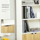 image 5 of HOMCOM 2 Door 4 Shelves Bookcase Wooden Storage Cabinet Display Unit White Oak