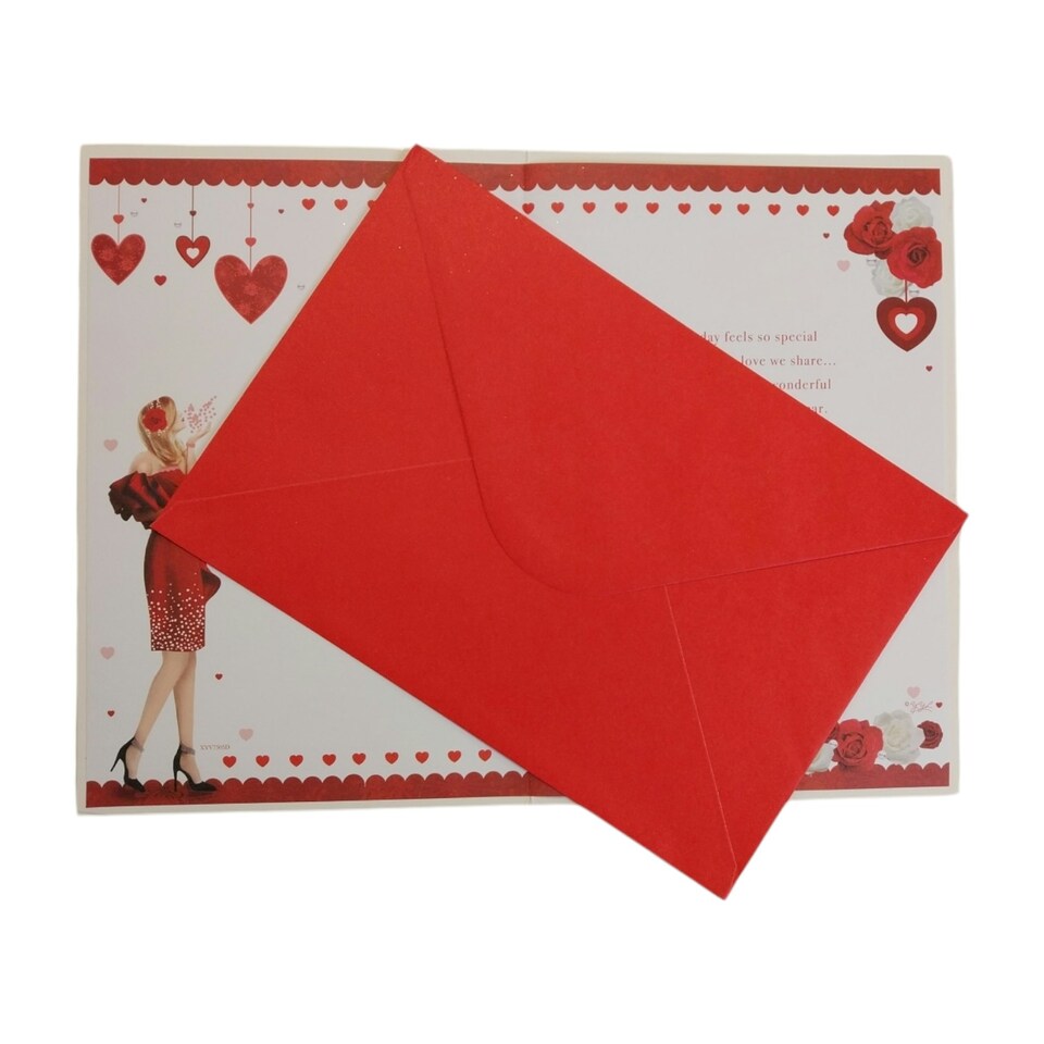 image 1 of Especially For You Woman In Red Gown Design Valentine's Day Card