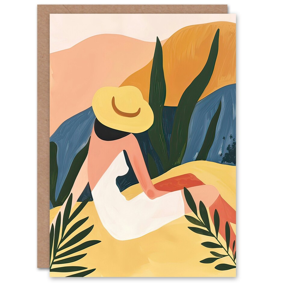 image 1 of Nature Lover Sunbathing Woman Abstract Her Card