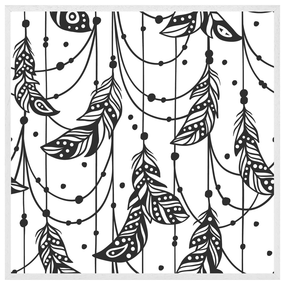 image 1 of Hand drawn bohemian chic style (Picutre Frame) White | M