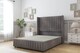 image 1 of Sloomy Marlborough Slate Naples Divan Bed Base No Drawers With 54 Inch Wingback Headboard & 12 Inch Matching Footboard | Grey | Slate | Small Double | 1