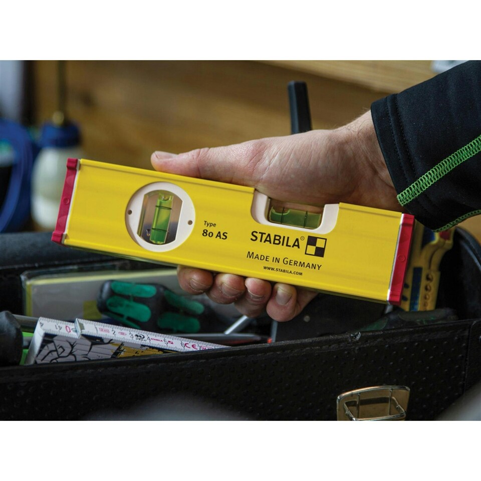 image 1 of Stabila 80 As Single Plumb Box Section Spirit Level - Multi Colour - 20cm