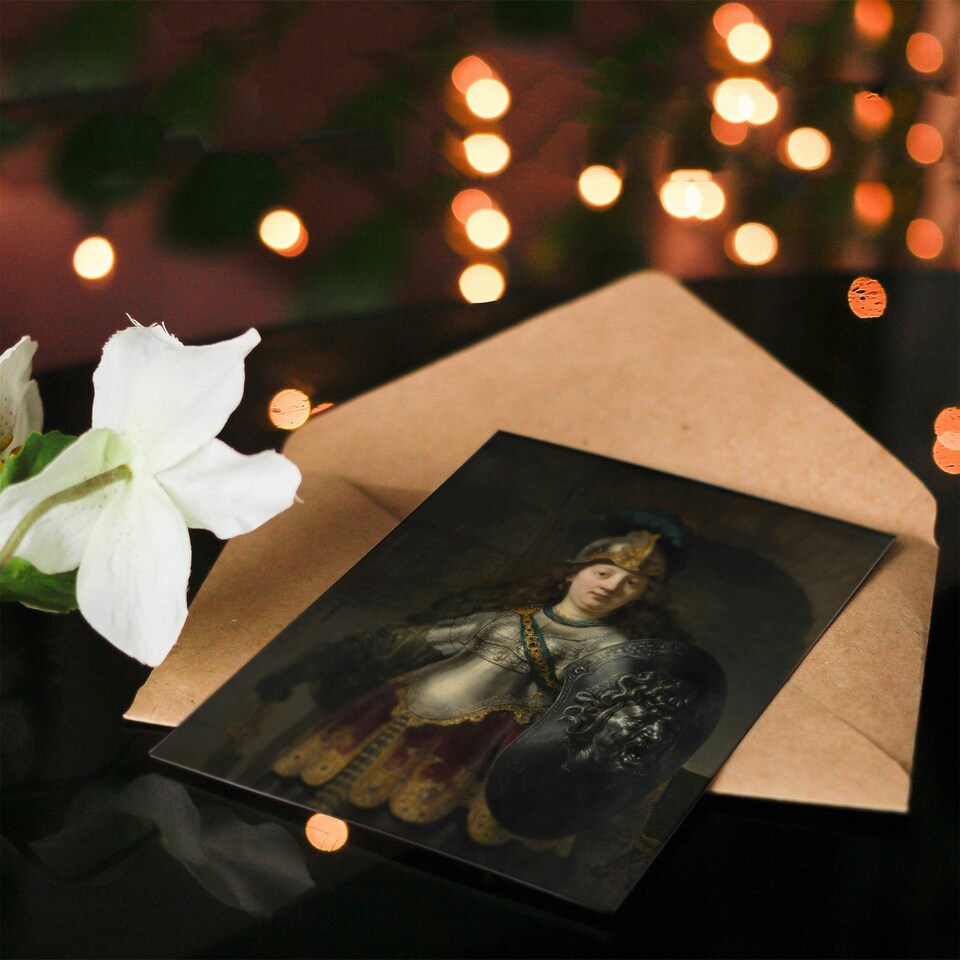 image 1 of Rembrandt van Rijn Art Card Bellona Roman Goddess of War