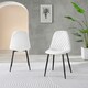 image 2 of Furniturebox 2x Corona Black Leg White Faux Leather Dining Chair