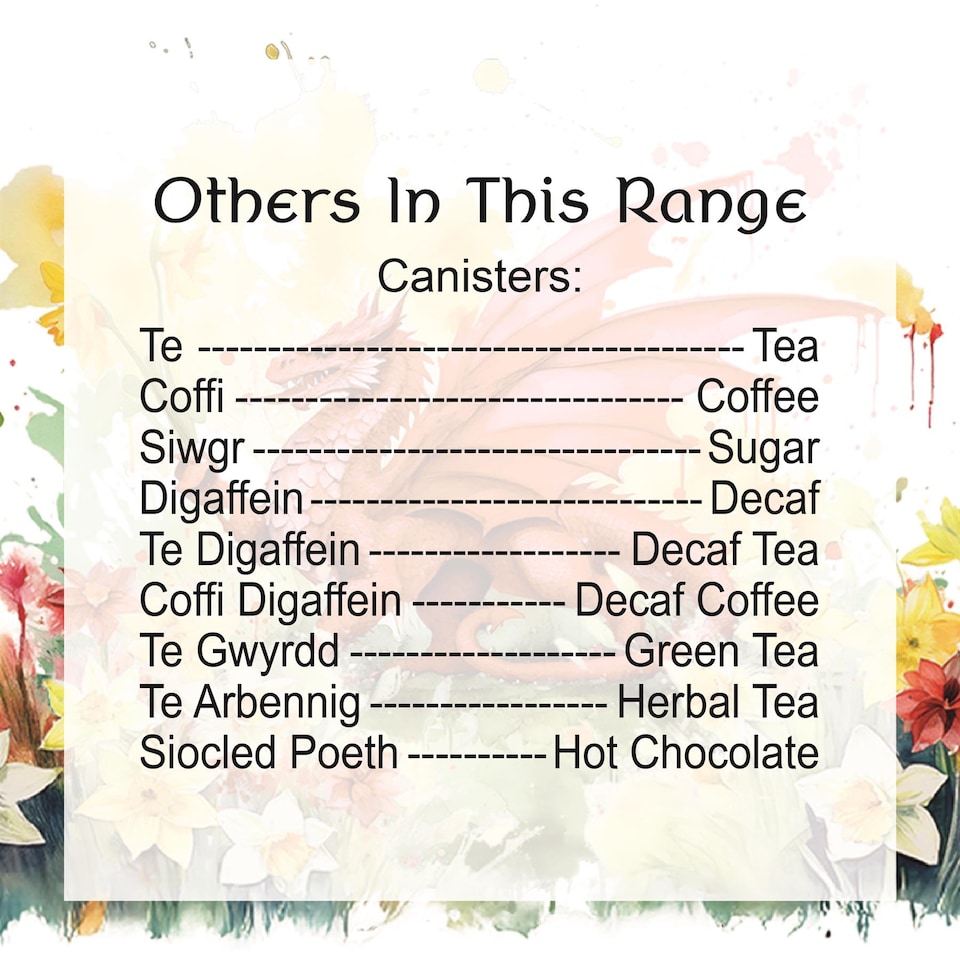 image 1 of Daffodils & Dragon Welsh Large Siocled Poeth Canister (Hot Chocolate)