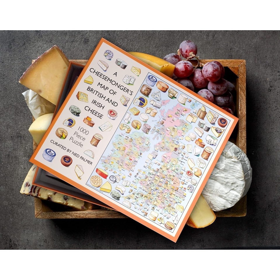 image 1 of A Cheesemonger Map of British and Irish Cheese 1000 Piece Jigsaw Puzzle for all Cheeses Lover by Dominic Beddow
