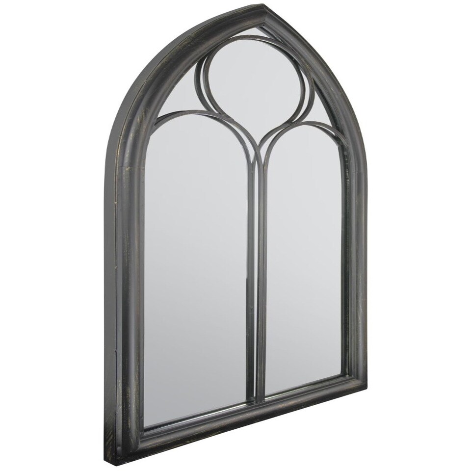 image 1 of New Black Somerley Chapel Arch Garden Mirror 112 x 61 CM Black