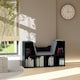 image 2 of HOMCOM Cube Bookshelf Organizer with Reading Seat, Six Cubes, Black