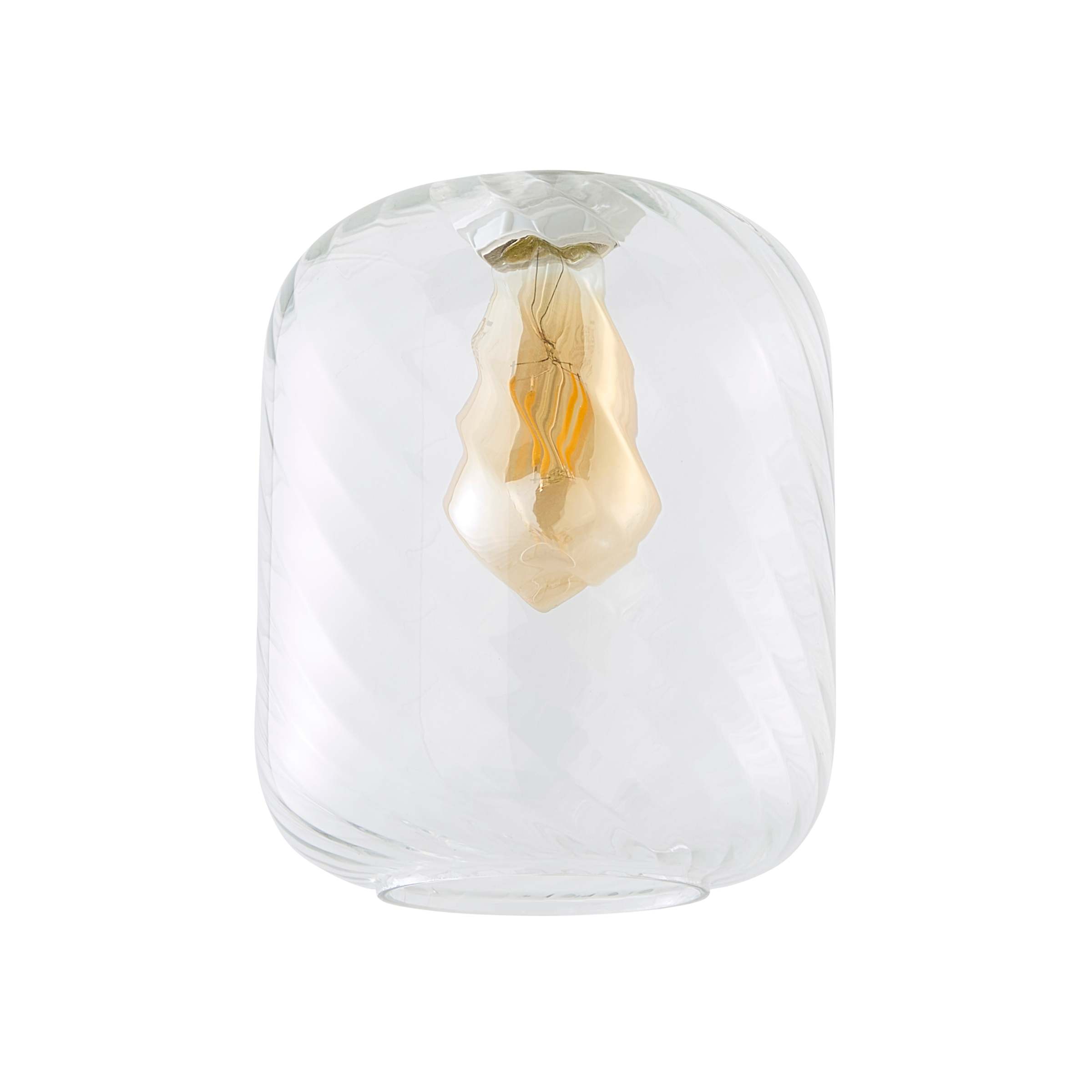 ValueLights Emery Clear Oval Swirled Glass Easy Fit Ceiling Lamp Shade