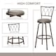 image 5 of HOMCOM Set of 2 Bar Chairs Swivel Armless Upholstered Metal Frame Barstools with Backrest & Footrest, Bronze