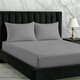 image 2 of Microfibre Soft Touch Fitted Sheet 25cm Skirt Plain Dyed Bed Linen Grey | Grey | King