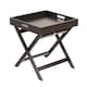 image 8 of Folding Butlers Side Table Portable Wooden Food Serving Tray | Black