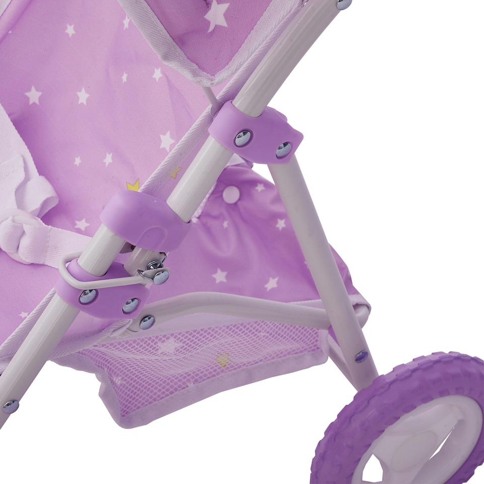 image 1 of Teamson Kids Baby Doll Jogging Stroller Purple / Stars