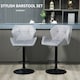 image 3 of HOMCOM Set Of 2 Luxurious Velvet-Touch Bar Stools Metal Frame Footrest Grey