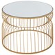image 2 of Round Gold Side Table With Mirror Top,Wireframe Small Side Table,Luxe Accent Table,Stylish Bedside Table Gold