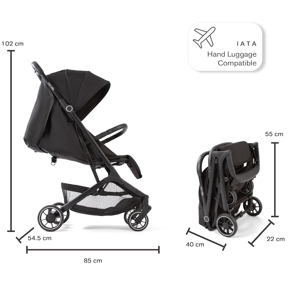 image 1 of Red Kite Push Me Explor Ultra Compact Fold Stroller - Black