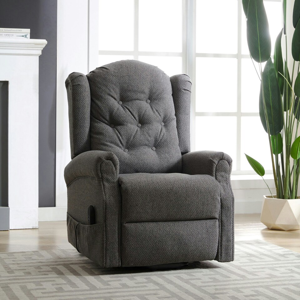 image 1 of Crawley Electric Lift-Assist Riser Recliner - Dark Grey