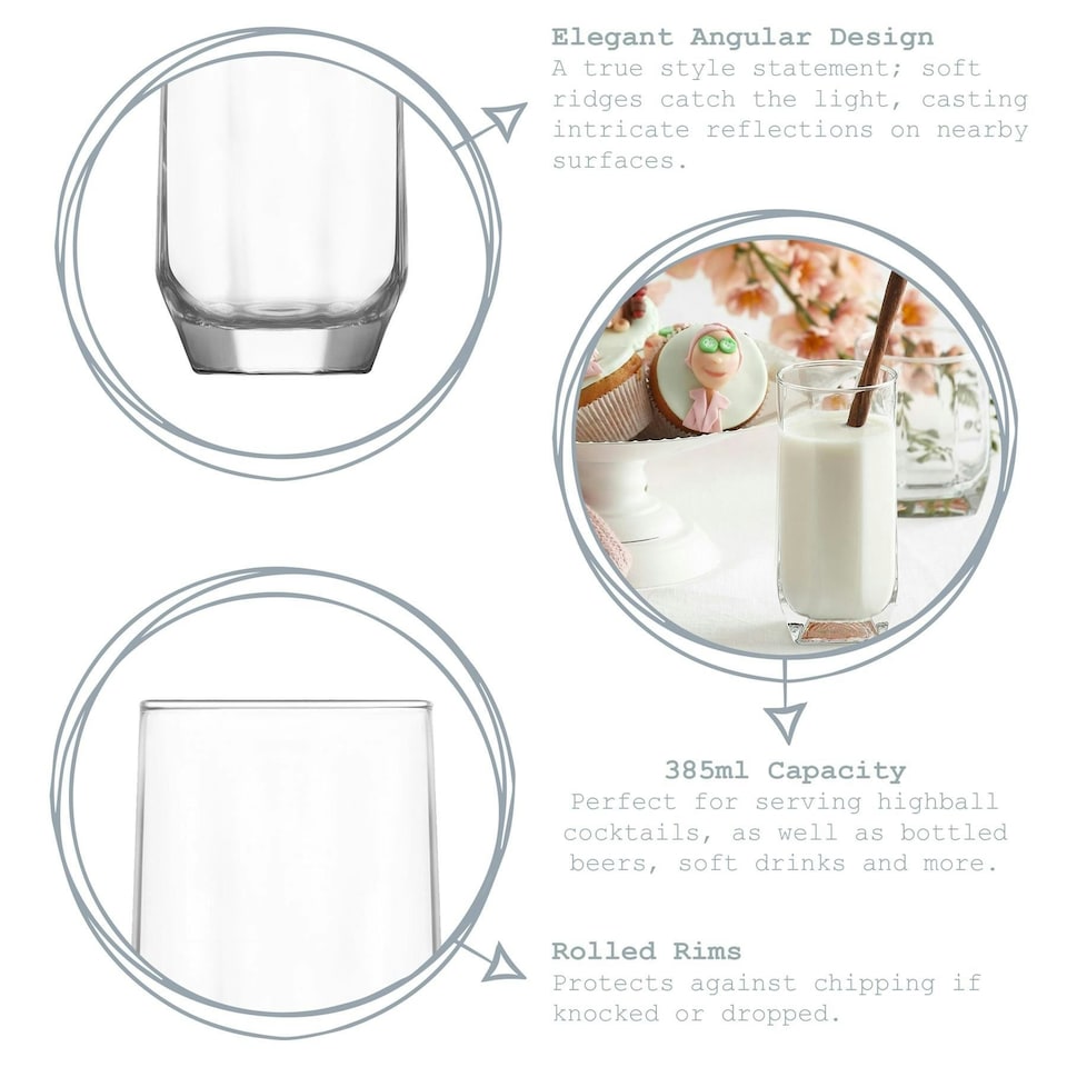 image 1 of LAV 12 Piece Diamond Glassware Set - - Clear Clear