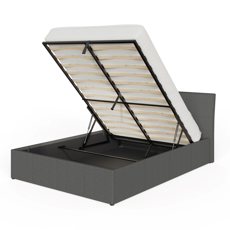 image 1 of Ascot Ottoman Storage Bed King Grey | Grey | Grey