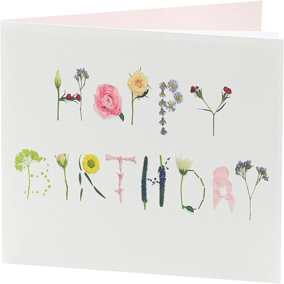 image 1 of Different Parts of Plants Flower Design Beautiful Birthday Card