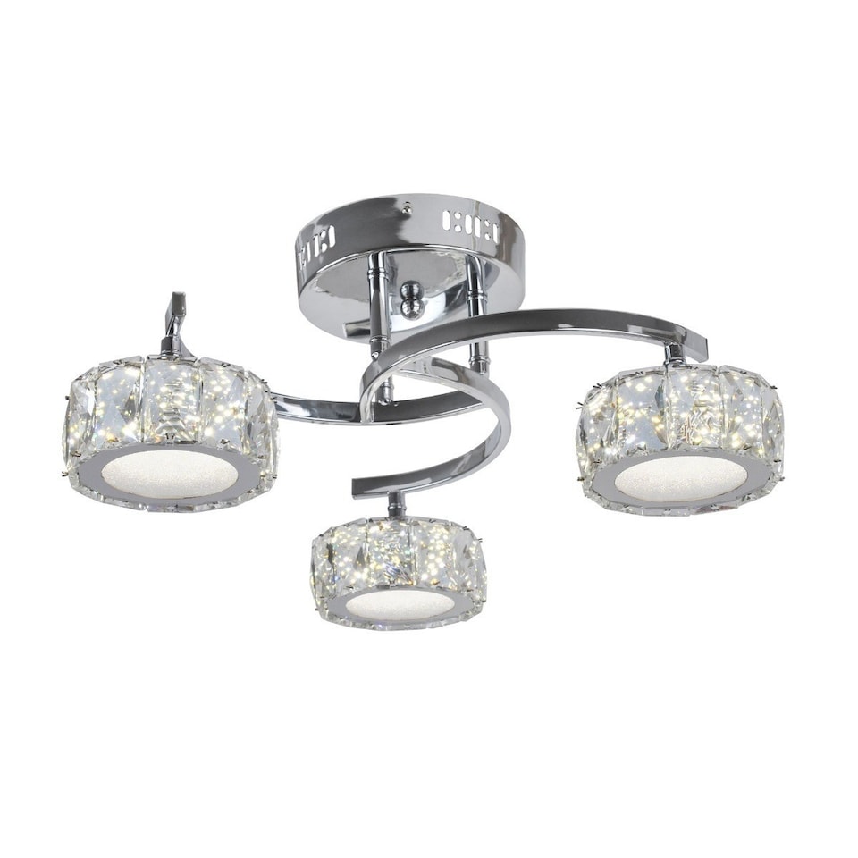 Dilan Integrated LED Cool White Semi-Flush Silver Ceiling Light