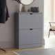 image 2 of Vida Designs 2 Drawer Shoe Cabinet Shoe Rack Storage Cupboard, 100% FSC, Grey