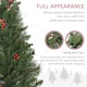 image 4 of HOMCOM 7ft Artificial Christmas Tree Holiday with Pencil Shape, Berries