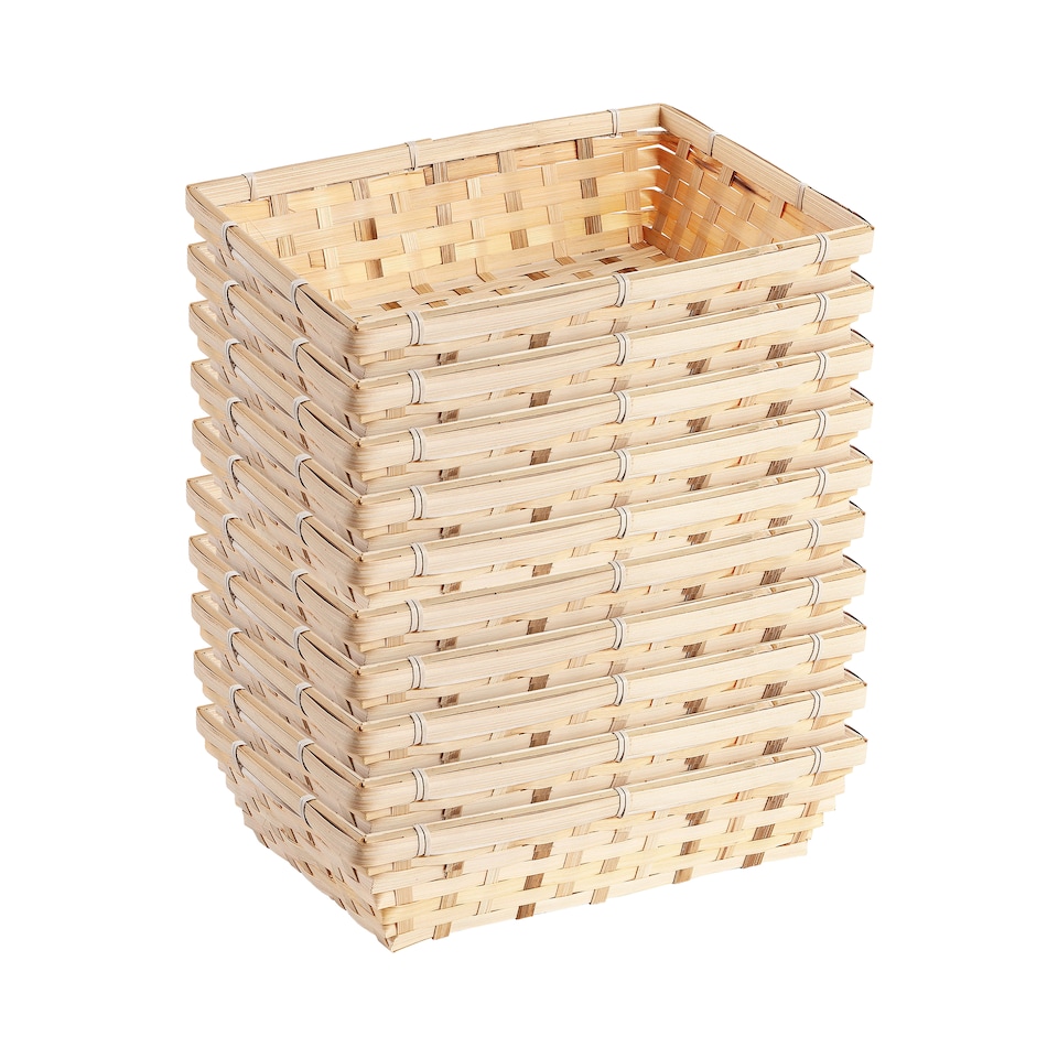 image 1 of 10 Pcs Natural Bamboo Basket Gift Hampers Retail Display Home Organizer (Small)