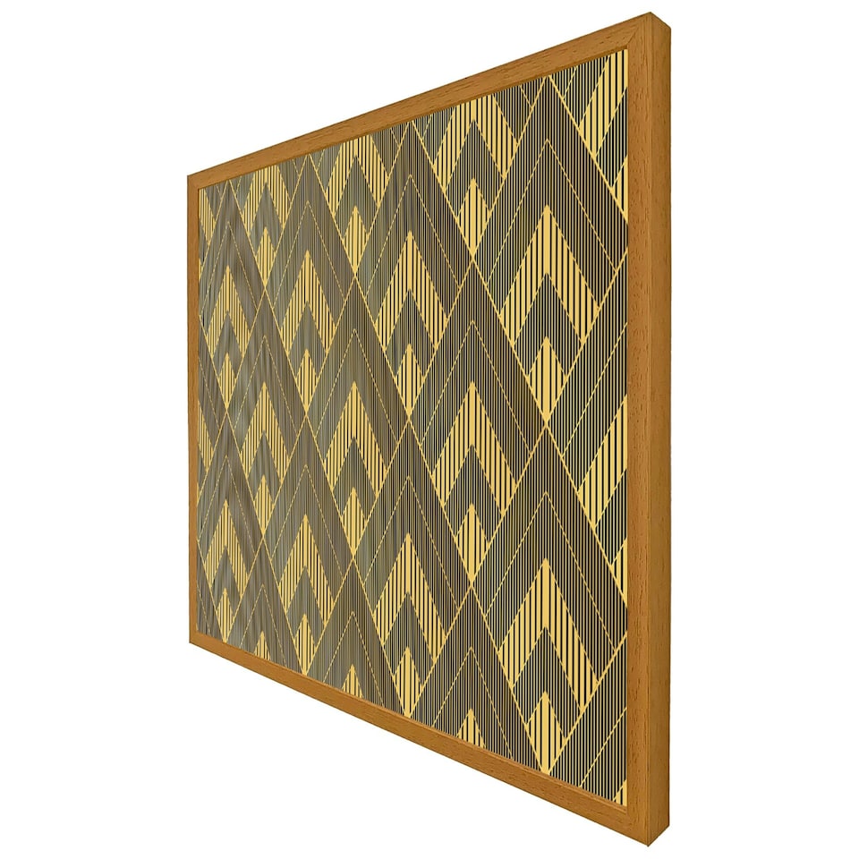 image 1 of Black & gold striped triangles (Picutre Frame) Black | M