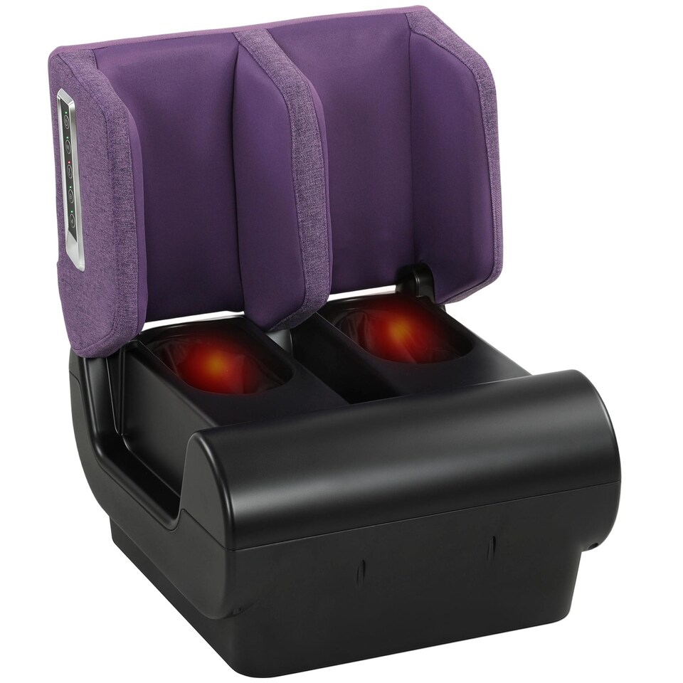 image 1 of HOMCOM 2 in 1 Foot Massager Machine & Ottoman with Heat