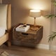 image 8 of HOMCOM Floating Nightstands Set of 2, Nightstand with Drawer | Brown | Natural wood | 40W x 30D x 19.5H cm