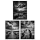 image 1 of Set of 3 Clouds Black White Photographs Dramatic Coastal Landscapes Wall Art Print A4
