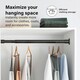 image 2 of Extendable Wardrobe Clothes Rail Rod Pole Black Stainless Steel Adjustable Store - Small (45-77cm) Black