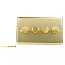 Volex Crabtree 4-Gang Dimmer Light Switch - Angled Style
