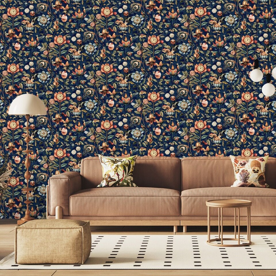 image 1 of World Of Wallpaper Creatures Wallpaper | Blue | Navy Blue/Multicoloured | 1